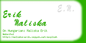 erik maliska business card